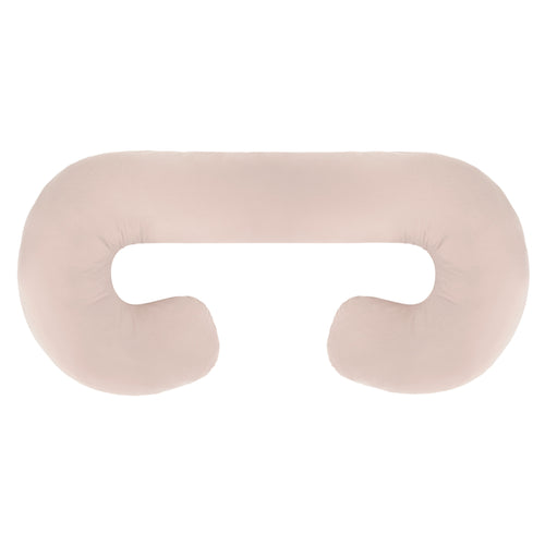 Coussin de grossesse en C – coton bio beige foncé