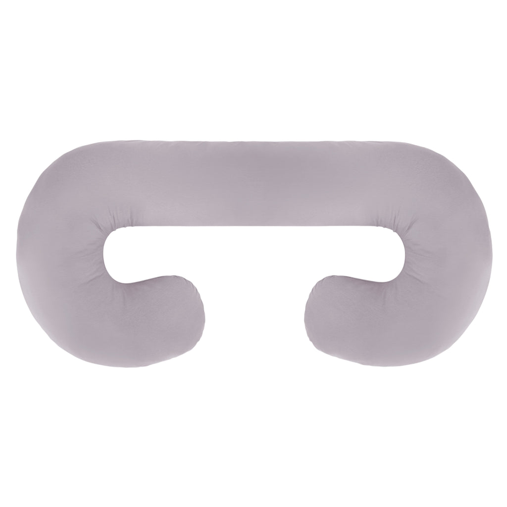 Coussin de grossesse en C – coton bio gris