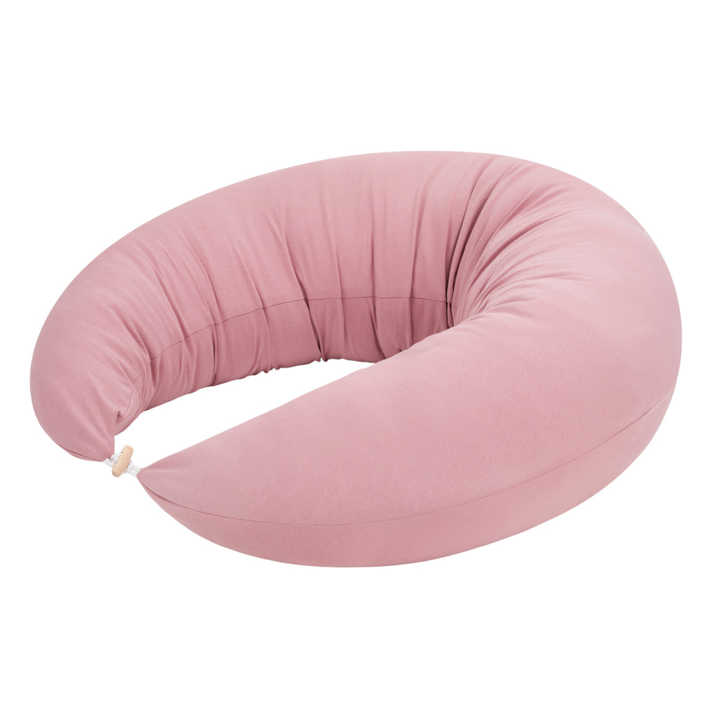 Coussin de grossesse et d’allaitement en C – coton bio rose