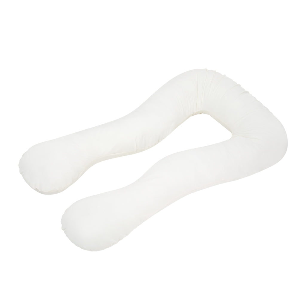 Coussin de grossesse et d’allaitement en U – coton bio beige