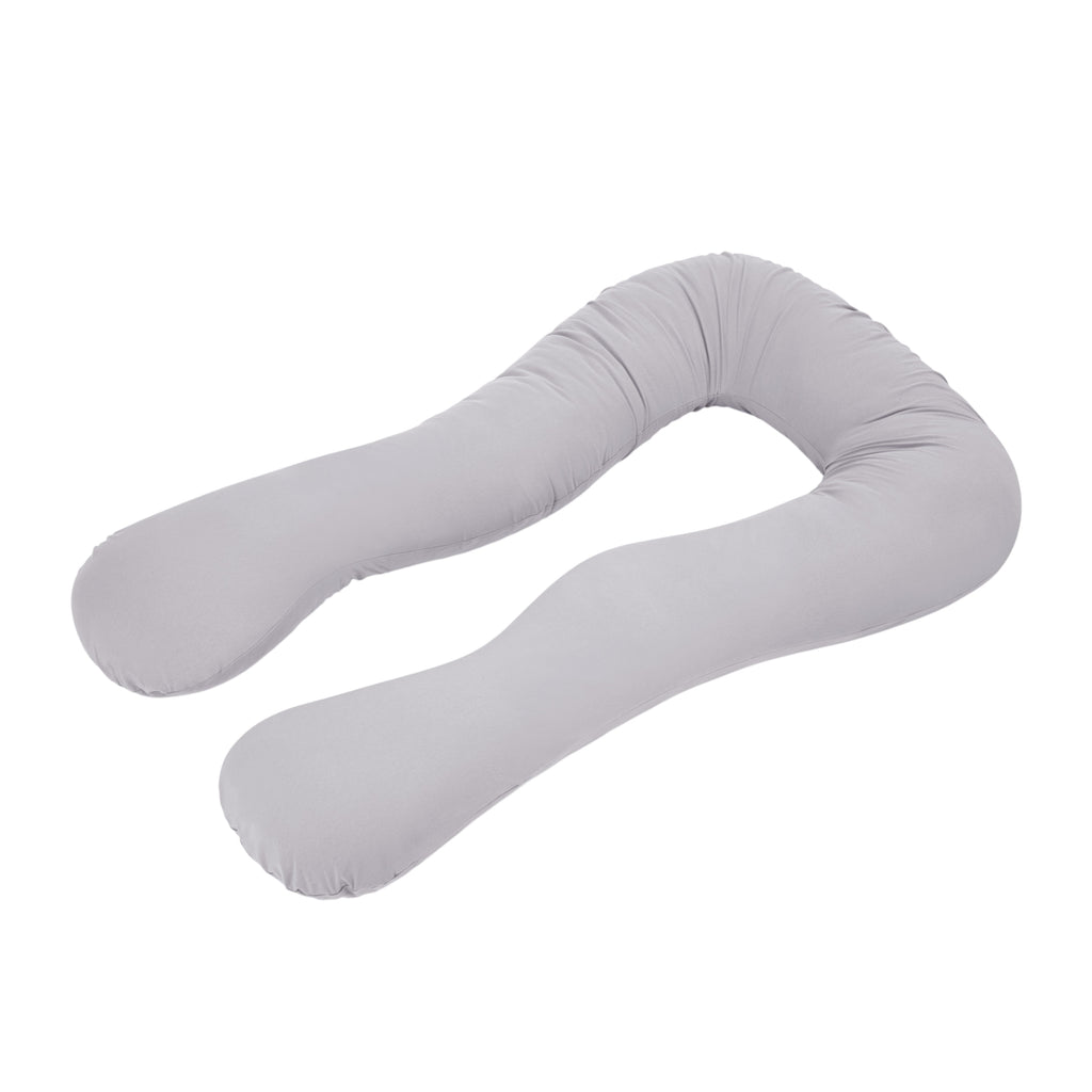 Coussin de grossesse et d’allaitement en U – coton bio gris