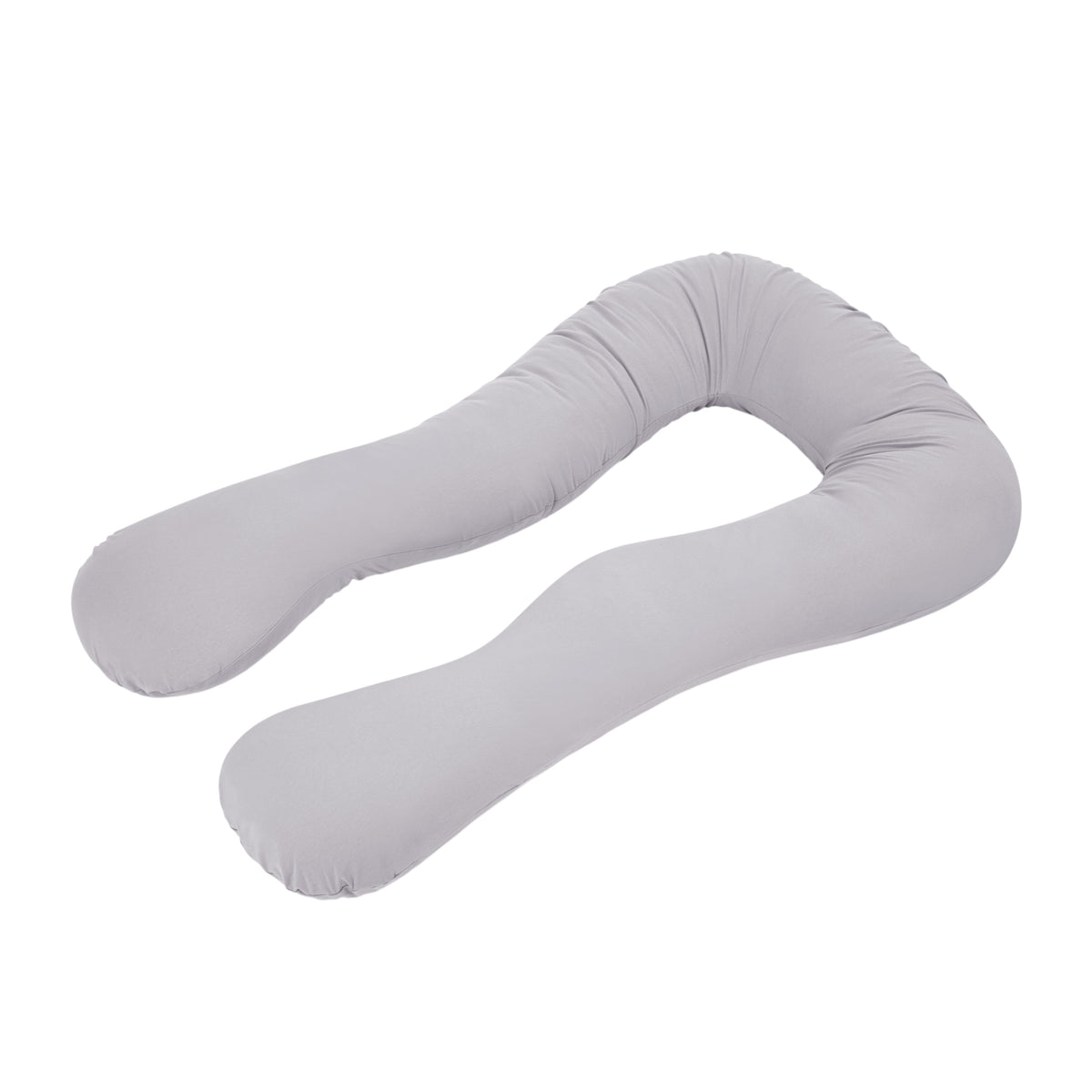 Coussin de grossesse et d’allaitement en U – coton bio gris
