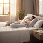 Coussin de grossesse et d’allaitement en U – coton bio gris